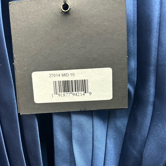 MAC DUGGAL 27014 NWT Puff Sleeve Pleated Bodice Draped Gown - Picture 6 of 10